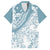 Polynesia Family Matching Off Shoulder Long Sleeve Dress and Hawaiian Shirt Polynesian Tropical Flowers Blue Pastel Vibes LT14 Dad's Shirt - Short Sleeve Blue - Polynesian Pride