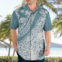 Polynesia Hawaiian Shirt Polynesian Tropical Flowers Blue Pastel Vibes LT14 - Polynesian Pride