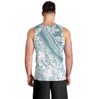 Polynesia Men Tank Top Polynesian Tropical Flowers Blue Pastel Vibes LT14 - Polynesian Pride