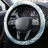 Polynesia Steering Wheel Cover Polynesian Tropical Flowers Blue Pastel Vibes LT14 - Polynesian Pride