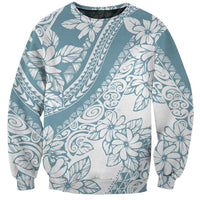 Polynesia Sweatshirt Polynesian Tropical Flowers Blue Pastel Vibes LT14 Unisex Blue - Polynesian Pride