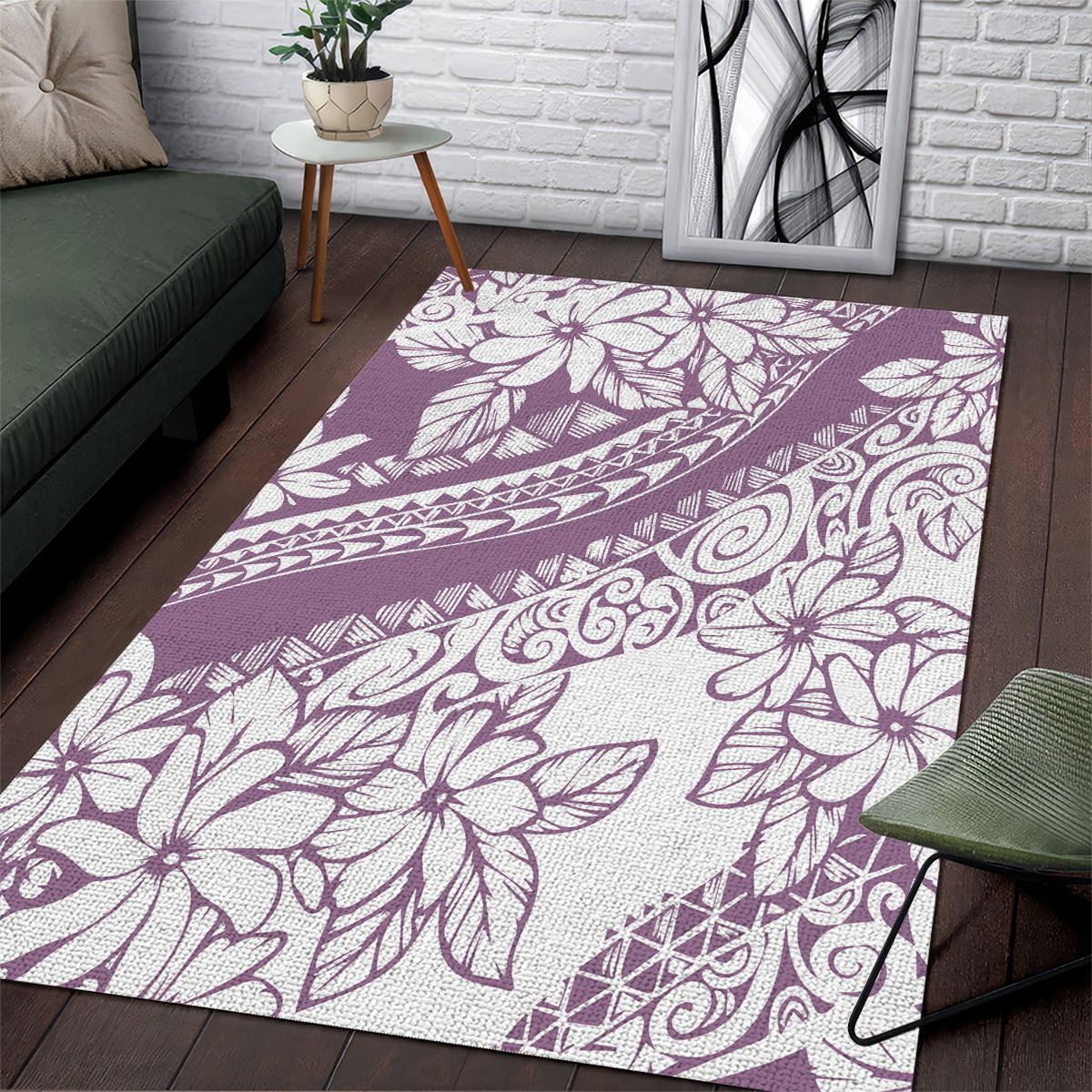 Polynesia Area Rug Polynesian Tropical Flowers Purple Pastel Vibes LT14 Purple - Polynesian Pride