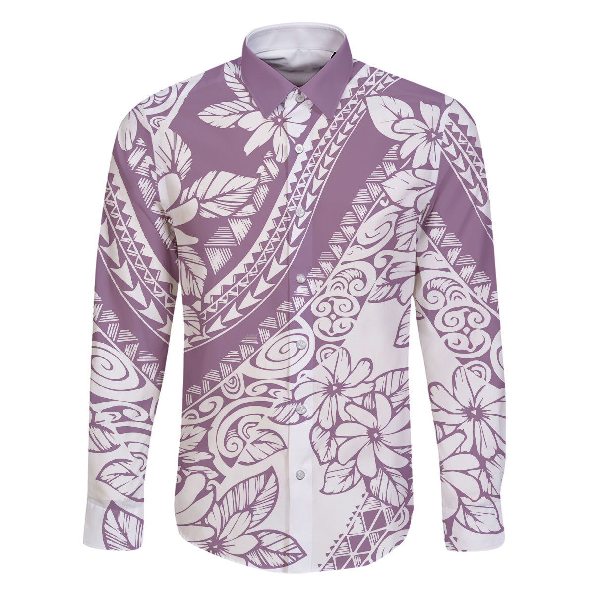 polynesia-family-matching-off-shoulder-maxi-dress-and-hawaiian-shirt-polynesian-tropical-flowers-purple-pastel-vibes
