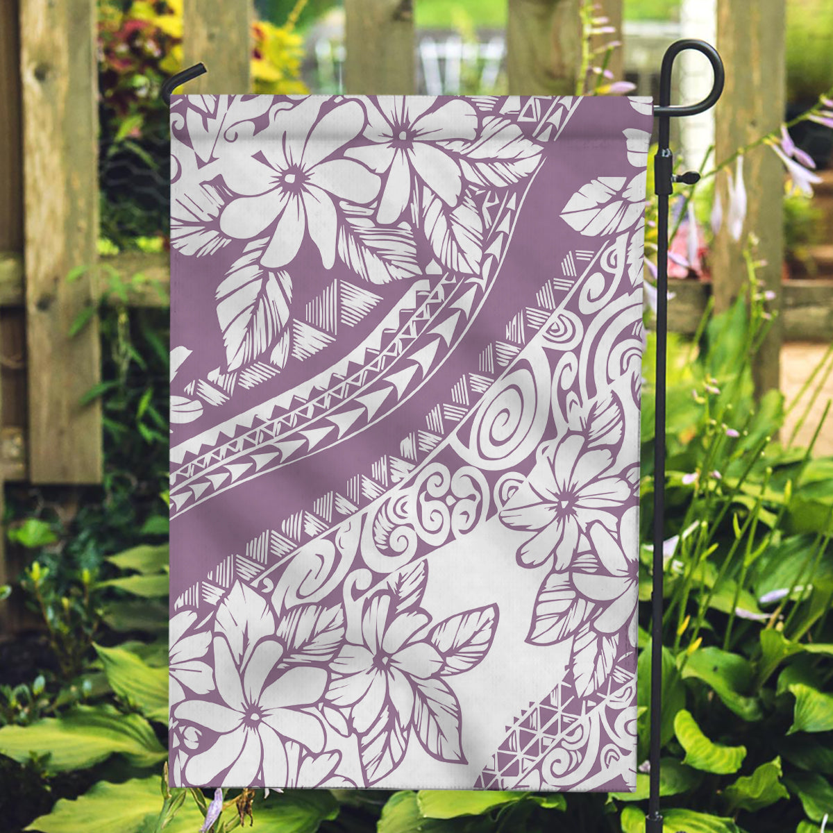 Polynesia Garden Flag Polynesian Tropical Flowers Purple Pastel Vibes LT14 Garden Flag Purple - Polynesian Pride