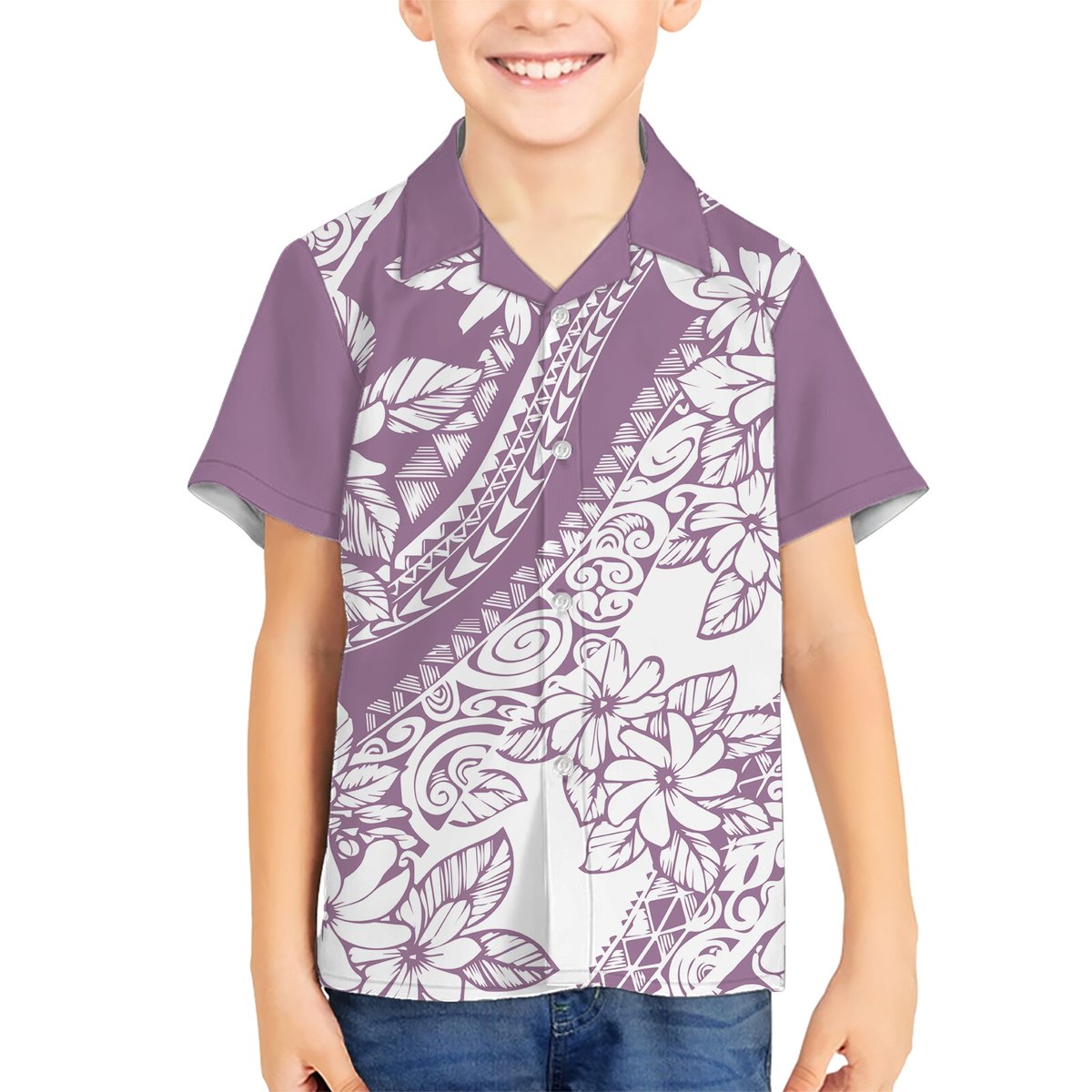 Polynesia Hawaiian Shirt Polynesian Tropical Flowers Purple Pastel Vibes LT14 - Polynesian Pride