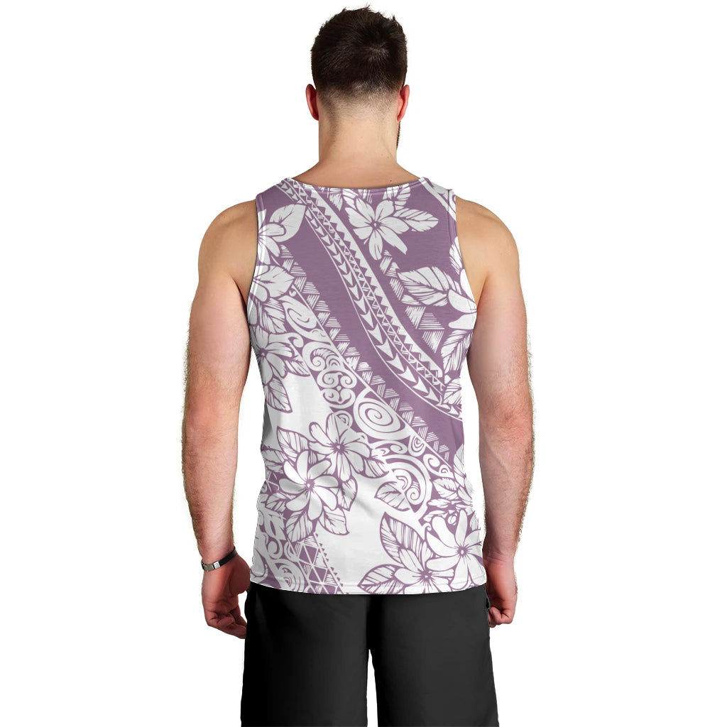 Polynesia Men Tank Top Polynesian Tropical Flowers Purple Pastel Vibes LT14 - Polynesian Pride