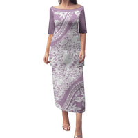 Polynesia Puletasi Polynesian Tropical Flowers Purple Pastel Vibes LT14 Long Dress Purple - Polynesian Pride