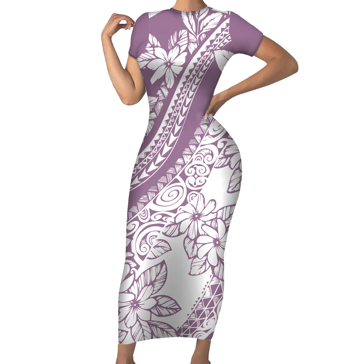 polynesia-short-sleeve-bodycon-dress-polynesian-tropical-flowers-purple-pastel-vibes