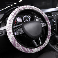 Polynesia Steering Wheel Cover Polynesian Tropical Flowers Purple Pastel Vibes LT14 Universal Fit Purple - Polynesian Pride
