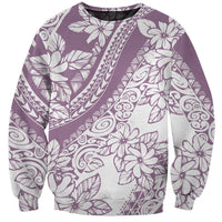 Polynesia Sweatshirt Polynesian Tropical Flowers Purple Pastel Vibes LT14 Unisex Purple - Polynesian Pride