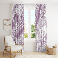 Polynesia Window Curtain Polynesian Tropical Flowers Purple Pastel Vibes LT14 - Polynesian Pride