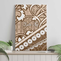 Beige Bula Fiji Canvas Wall Art Fijian Language Week Tapa Cloth - Pastel LT14 - Polynesian Pride