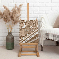 Beige Bula Fiji Canvas Wall Art Fijian Language Week Tapa Cloth - Pastel LT14 - Polynesian Pride