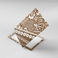 Beige Bula Fiji Canvas Wall Art Fijian Language Week Tapa Cloth - Pastel LT14 With Frame Beige - Polynesian Pride