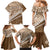 Beige Bula Fiji Family Matching Mermaid Dress and Hawaiian Shirt Fijian Language Week Tapa Cloth - Pastel