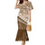 Beige Bula Fiji Family Matching Mermaid Dress and Hawaiian Shirt Fijian Language Week Tapa Cloth - Pastel