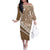 Beige Bula Fiji Family Matching Off The Shoulder Long Sleeve Dress and Hawaiian Shirt Fijian Language Week Tapa Cloth - Pastel