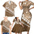 Beige Bula Fiji Family Matching Short Sleeve Bodycon Dress and Hawaiian Shirt Fijian Language Week Tapa Cloth - Pastel