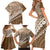 Beige Bula Fiji Family Matching Short Sleeve Bodycon Dress and Hawaiian Shirt Fijian Language Week Tapa Cloth - Pastel