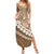 Beige Bula Fiji Family Matching Summer Maxi Dress and Hawaiian Shirt Fijian Language Week Tapa Cloth - Pastel