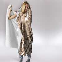 Beige Bula Fiji Hooded Blanket Fijian Language Week Tapa Cloth - Pastel LT14 - Polynesian Pride