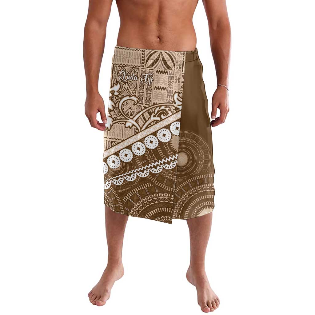 Beige Bula Fiji Lavalava Fijian Language Week Tapa Cloth - Pastel LT14 Beige - Polynesian Pride