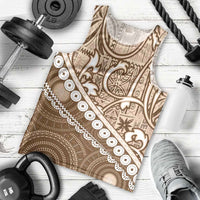 Beige Bula Fiji Men Tank Top Fijian Language Week Tapa Cloth - Pastel LT14 - Polynesian Pride
