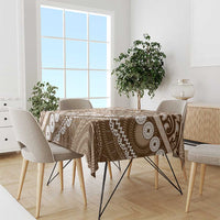 Beige Bula Fiji Tablecloth Fijian Language Week Tapa Cloth - Pastel LT14 - Polynesian Pride