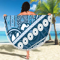 Blue Bula Fiji Beach Blanket Fijian Language Week Tapa Cloth - Pastel LT14 - Polynesian Pride