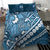 Blue Bula Fiji Bedding Set Fijian Language Week Tapa Cloth - Pastel