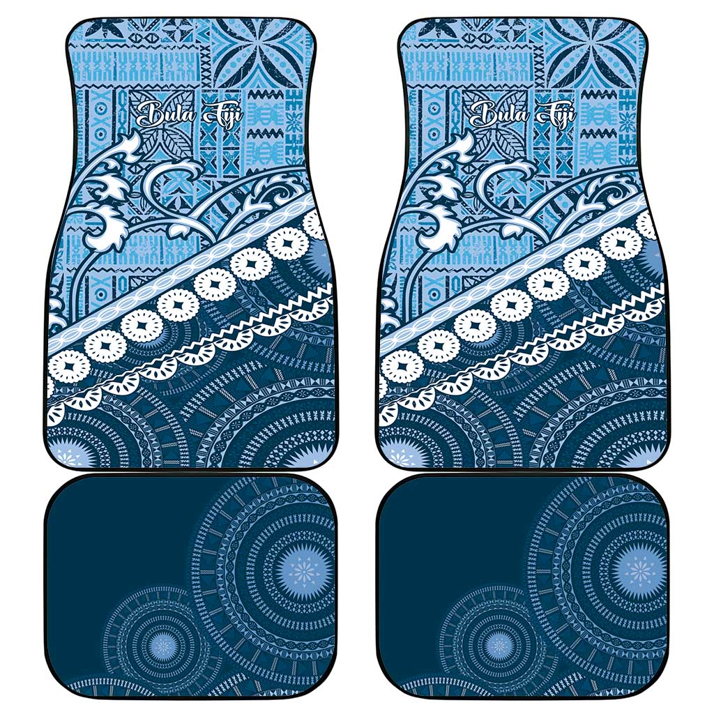 Blue Bula Fiji Car Mats Fijian Language Week Tapa Cloth - Pastel LT14 - Polynesian Pride