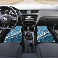 Blue Bula Fiji Car Mats Fijian Language Week Tapa Cloth - Pastel LT14 Set 2pcs - Front Blue - Polynesian Pride