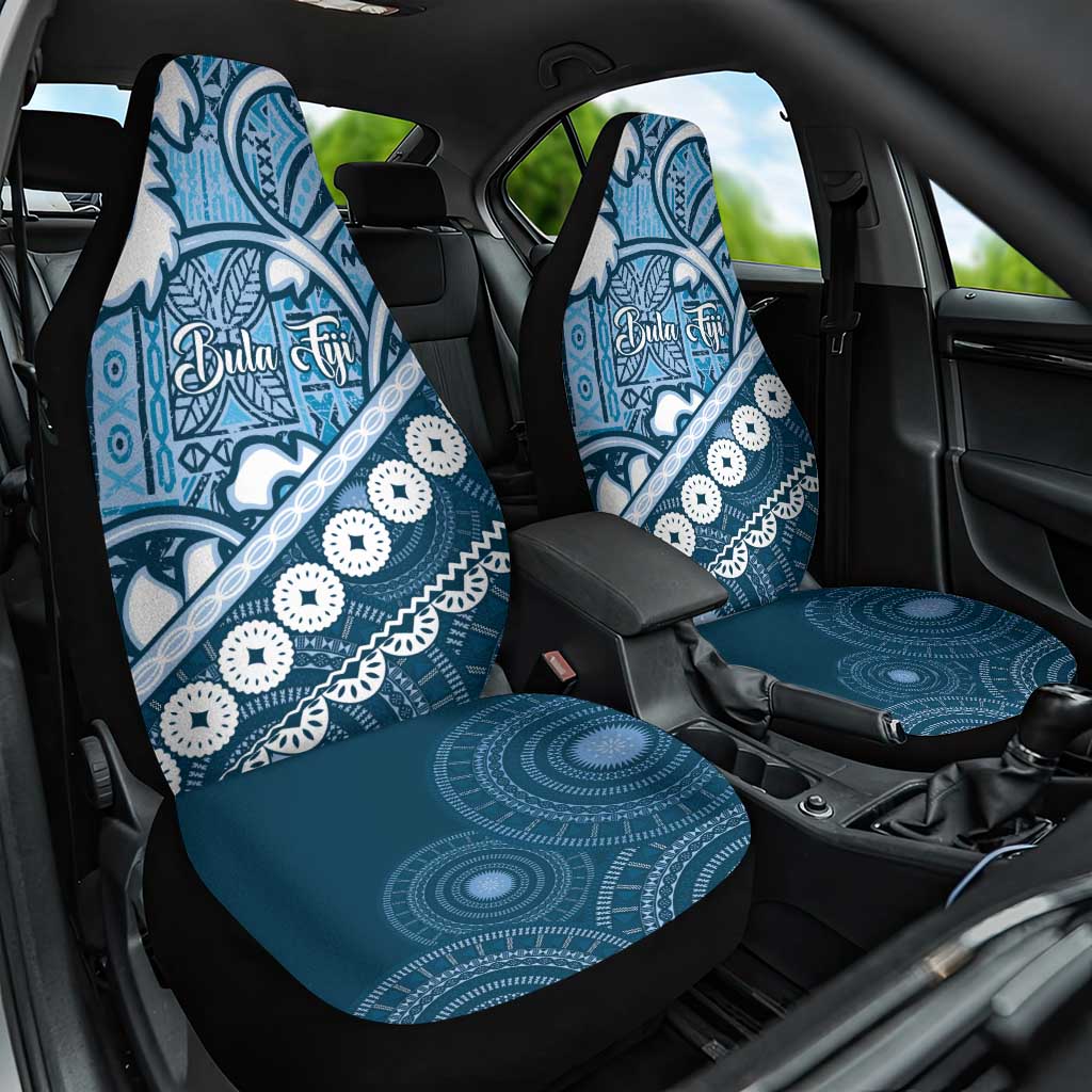 Blue Bula Fiji Car Seat Cover Fijian Language Week Tapa Cloth - Pastel