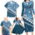 Blue Bula Fiji Family Matching Long Sleeve Bodycon Dress and Hawaiian Shirt Fijian Language Week Tapa Cloth - Pastel