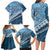 Blue Bula Fiji Family Matching Long Sleeve Bodycon Dress and Hawaiian Shirt Fijian Language Week Tapa Cloth - Pastel