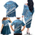 Blue Bula Fiji Family Matching Off The Shoulder Long Sleeve Dress and Hawaiian Shirt Fijian Language Week Tapa Cloth - Pastel