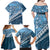 Blue Bula Fiji Family Matching Off Shoulder Maxi Dress and Hawaiian Shirt Fijian Language Week Tapa Cloth - Pastel