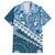 Blue Bula Fiji Family Matching Off Shoulder Short Dress and Hawaiian Shirt Fijian Language Week Tapa Cloth - Pastel