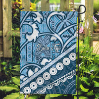 Blue Bula Fiji Garden Flag Fijian Language Week Tapa Cloth - Pastel LT14 Garden Flag Blue - Polynesian Pride