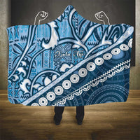 Blue Bula Fiji Hooded Blanket Fijian Language Week Tapa Cloth - Pastel LT14 - Polynesian Pride