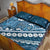 Blue Bula Fiji Quilt Bed Set Fijian Language Week Tapa Cloth - Pastel