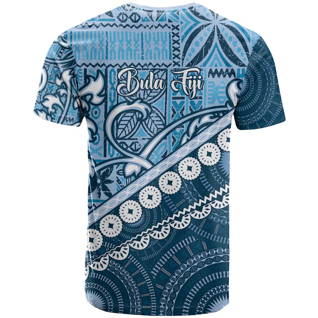 Blue Bula Fiji T Shirt Fijian Language Week Tapa Cloth - Pastel LT14 - Polynesian Pride