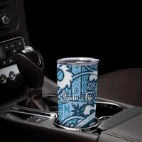 Blue Bula Fiji Tumbler Cup Fijian Language Week Tapa Cloth - Pastel LT14 - Polynesian Pride