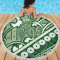Green Bula Fiji Beach Blanket Fijian Language Week Tapa Cloth - Pastel LT14 - Polynesian Pride