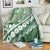 Green Bula Fiji Blanket Fijian Language Week Tapa Cloth - Pastel