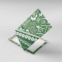 Green Bula Fiji Canvas Wall Art Fijian Language Week Tapa Cloth - Pastel LT14 With Frame Green - Polynesian Pride