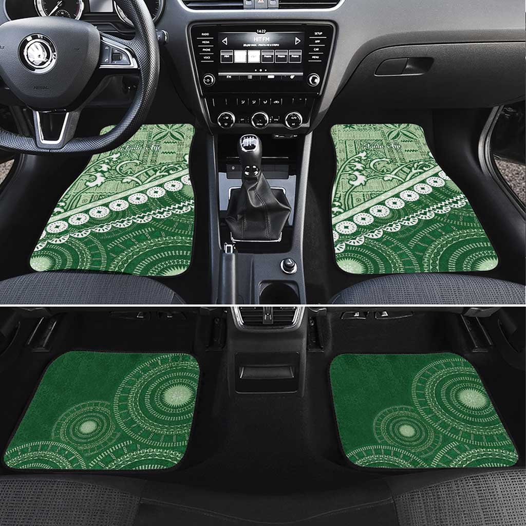 Green Bula Fiji Car Mats Fijian Language Week Tapa Cloth - Pastel