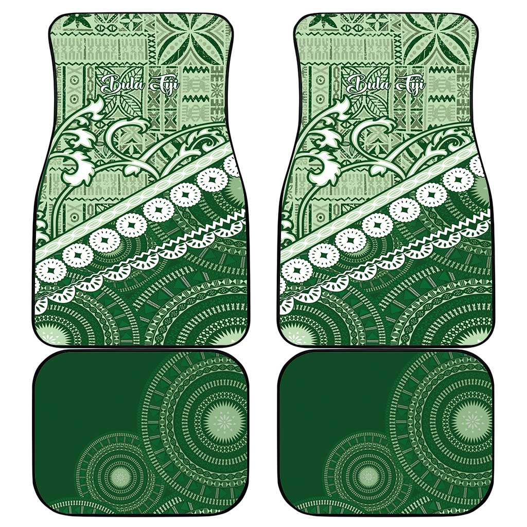 Green Bula Fiji Car Mats Fijian Language Week Tapa Cloth - Pastel LT14 - Polynesian Pride