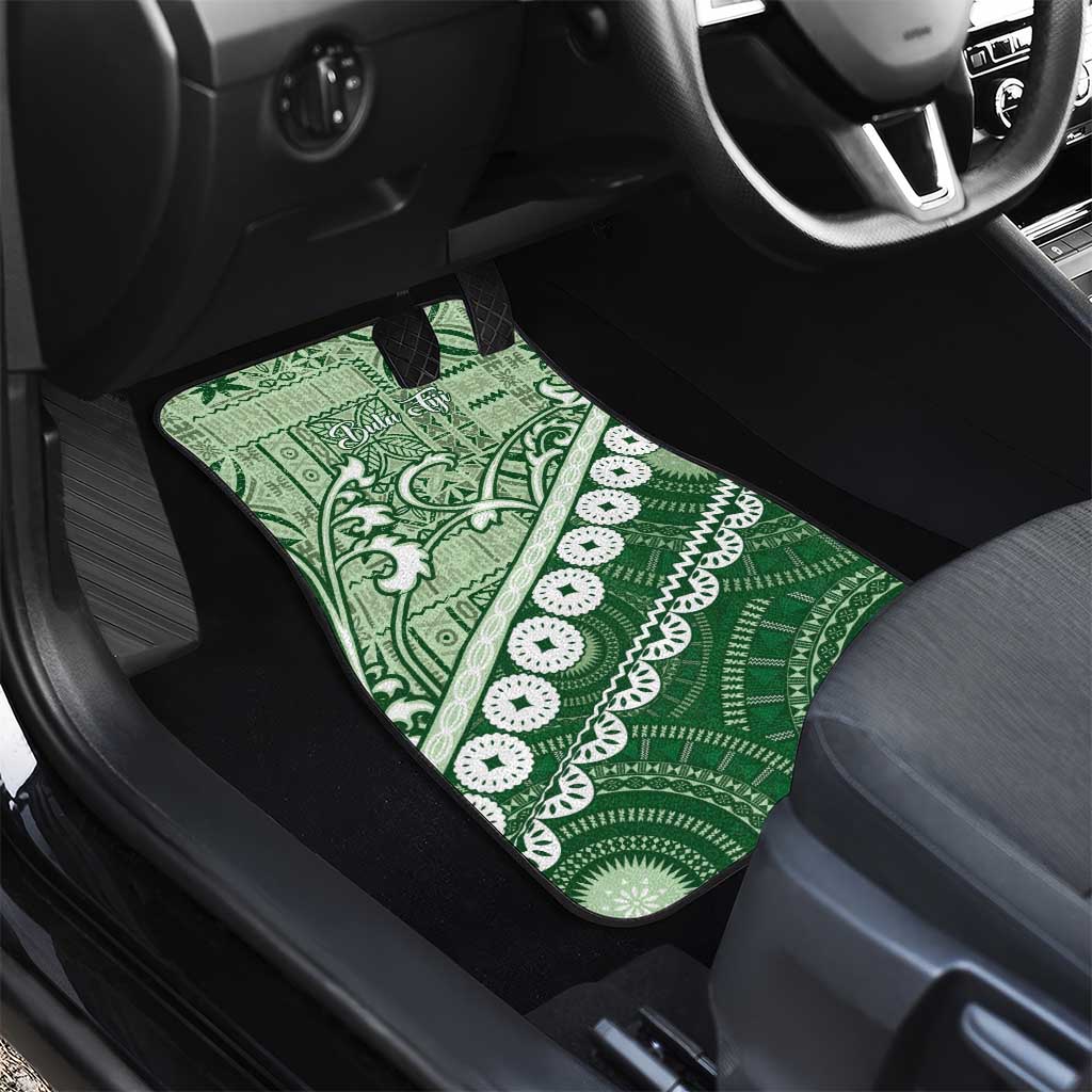 Green Bula Fiji Car Mats Fijian Language Week Tapa Cloth - Pastel LT14 - Polynesian Pride