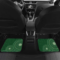Green Bula Fiji Car Mats Fijian Language Week Tapa Cloth - Pastel LT14 Set 2pcs - Back Green - Polynesian Pride